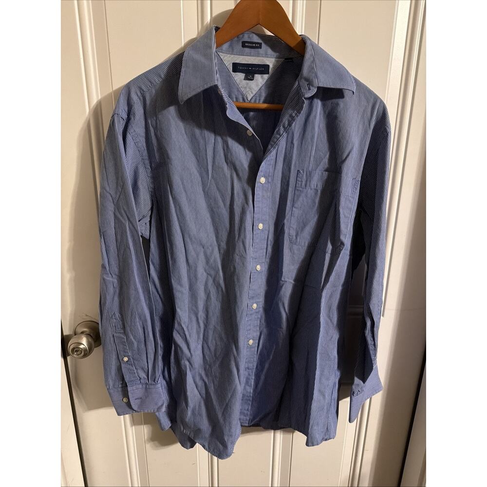 Tommy Hilfiger Stripped Men’s Dress Shirt Regular Fit (16 32-33)